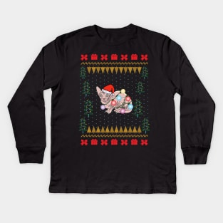 Sphynx Cat Ugly Christmas Sweater Kids Long Sleeve T-Shirt